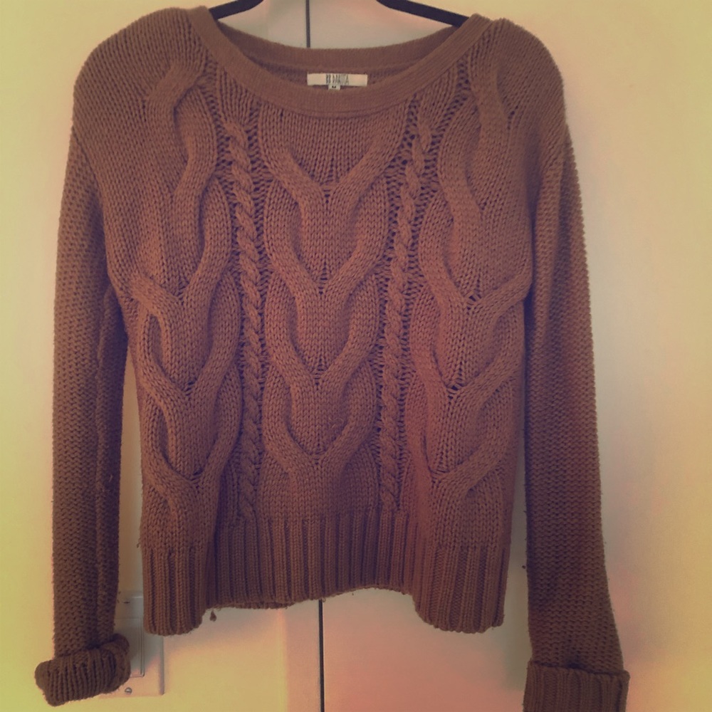 BB Dakota Brown Cable Knit Sweater - Size M